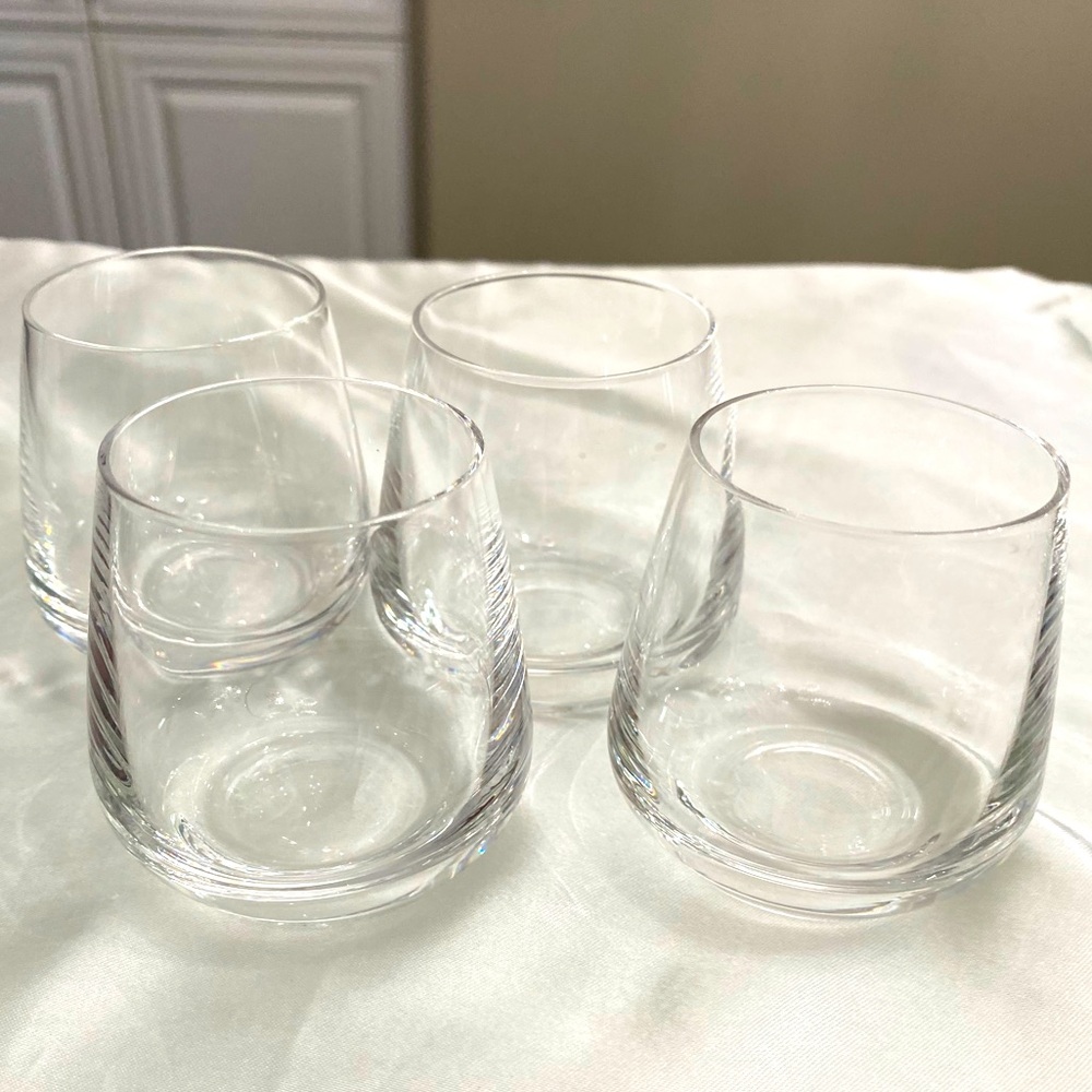 SET OF 4 EUC PLAIN STEMLESS CORDIAL/LIQUEUR GLASSES